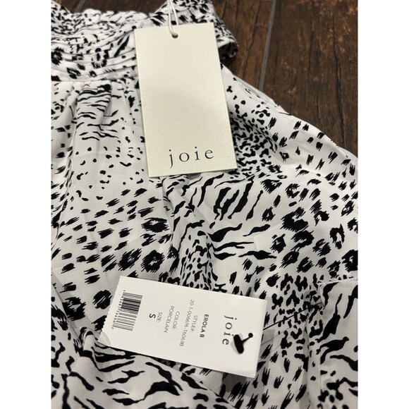 NWT- Joie 'Erola B' Printed Mock-Neck Halter Top, Porcelain/Black - Size Small - Picture 6 of 14